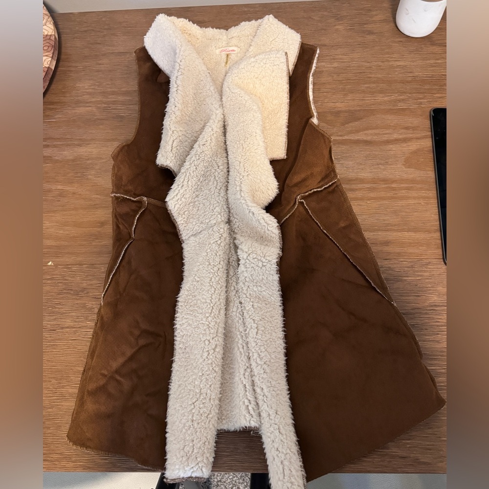 Chestnut faux suede vest